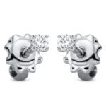 Ohrstecker 4er-Krappe Weißgold 18kt 0,06 Diamantschmuck mit 2 Diamanten - 2P288