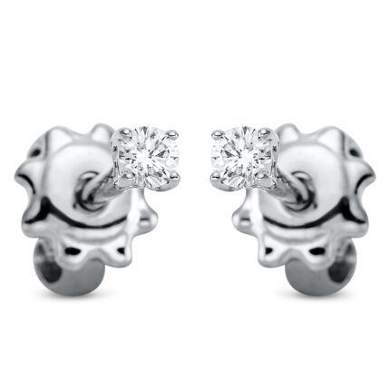Ohrstecker 4er-Krappe Weißgold 18kt 0,06 Diamantschmuck mit 2 Diamanten - 2P288