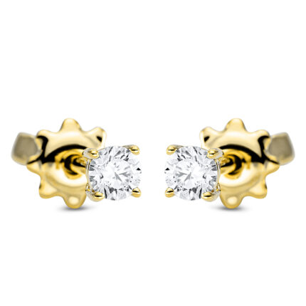 Ohrstecker 4er-Krappe Gelbgold 18kt 0,20 Diamantschmuck mit 2 Diamanten - 2P290