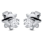 Ohrstecker 6er-Krappe Weißgold 18kt 0,09 Diamantschmuck mit 2 Diamanten - 2P295
