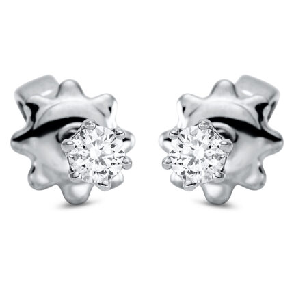 Ohrstecker 6er-Krappe Weißgold 18kt 0,09 Diamantschmuck mit 2 Diamanten - 2P295