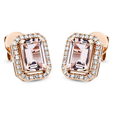 Ohrstecker 4er-Krappe Rosegold 18kt 0,20 Diamantschmuck Farbstein 1,82 ct - 2P484