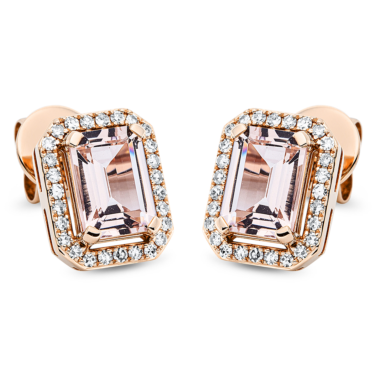 2P484R Ohrstecker 4er-Krappe Rosegold 18kt 0,20 Diamantschmuck Farbstein 1,82 ct - 2P484 – Bild 1