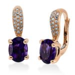 Ohrschmuck 4er-Krappe Rosegold 18kt 0,15 Diamantschmuck Farbstein 2,6 ct - 2P523