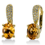 Ohrschmuck 4er-Krappe Gelbgold 18kt 0,15 Diamantschmuck Farbstein 2,6 ct - 2P529