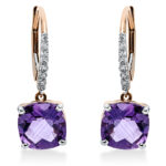 Ohrschmuck 4er-Krappe Rosegold 18kt 0,13 Diamantschmuck Farbstein 3,97 ct - 2P548