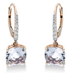 Ohrschmuck 4er-Krappe Rosegold 18kt 0,14 Diamantschmuck Farbstein 3,99 ct - 2P549