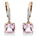 Ohrschmuck 4er-Krappe Rosegold 18kt 0,13 Diamantschmuck Farbstein 3,88 ct - 2P552
