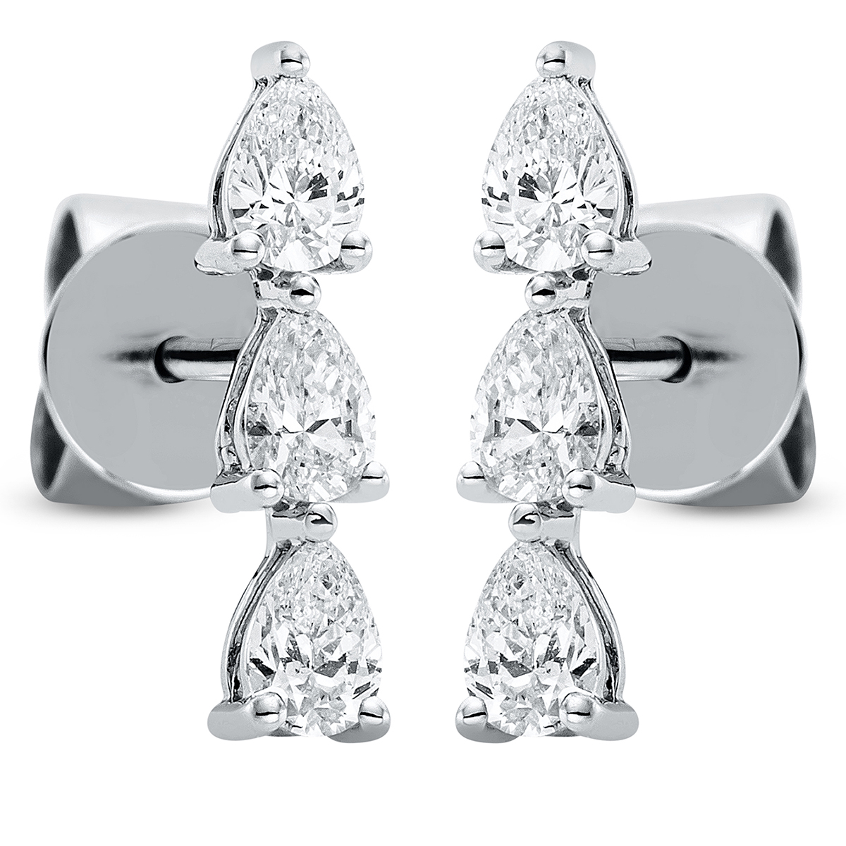 2P630W Ohrstecker Weißgold 18kt 0,58 Diamantschmuck mit 6 Diamanten - 2P630 – Bild 1