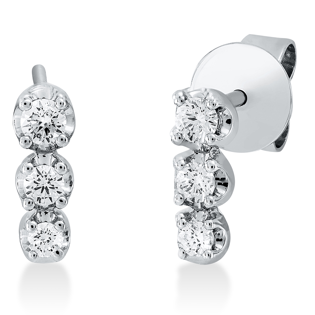 2P985W Ohrstecker Weißgold 18kt 0,22 Diamantschmuck mit 6 Diamanten - 2P985 – Bild 1