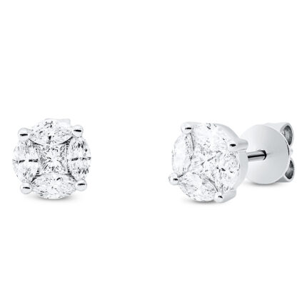 Ohrstecker Weißgold 18kt 0,49 Diamantschmuck mit 10 Diamanten - 2Q047