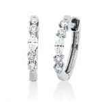 Creolen Weißgold 18kt 0,21 Diamantschmuck mit 10 Diamanten - 2Q379