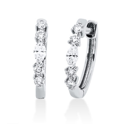 Creolen Weißgold 18kt 0,21 Diamantschmuck mit 10 Diamanten - 2Q379