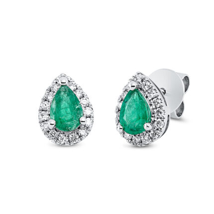 Ohrstecker Weißgold 18kt 0,23 Diamantschmuck Farbstein 0,75 ct - 2Q792