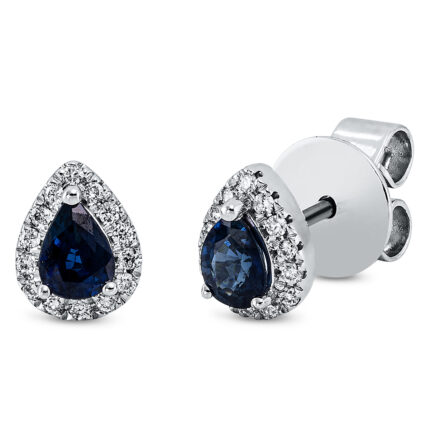 Ohrstecker Weißgold 18kt 0,09 Diamantschmuck Farbstein 0,38 ct - 2Q805