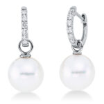 Ohrschmuck Weißgold 18kt 0,22 Diamantschmuck mit 12 Diamanten Südseeperle 9,5 mm - 2Q904