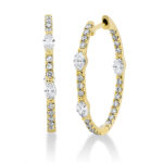 Creolen Gelbgold 18kt 0,82 Diamantschmuck mit 52 Diamanten - 2R102