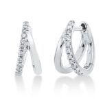 Creolen Weißgold 18kt 0,16 Diamantschmuck mit 22 Diamanten - 2R453