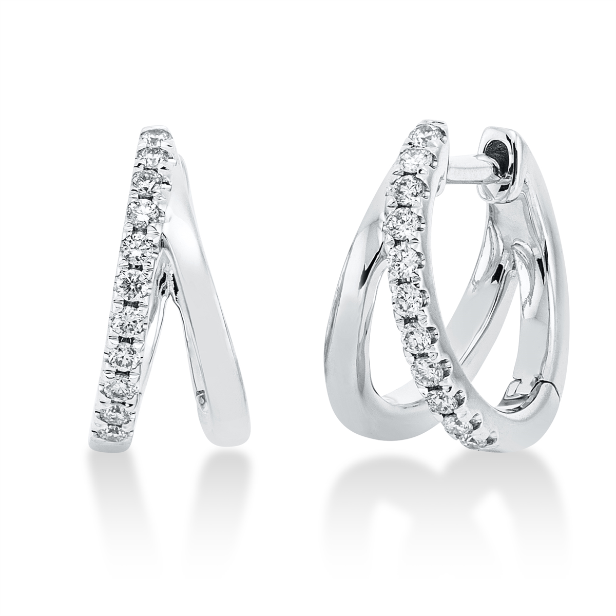 2R453W Creolen Weißgold 18kt 0,16 Diamantschmuck mit 22 Diamanten - 2R453 – Bild 1