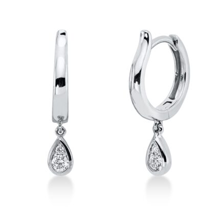 Creolen Weißgold 18kt 0,11 Diamantschmuck mit 4 Diamanten - 2R547