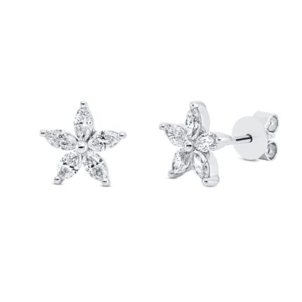 Ohrstecker Weißgold 18kt 0,49 Diamantschmuck mit 10 Diamanten - 2R623