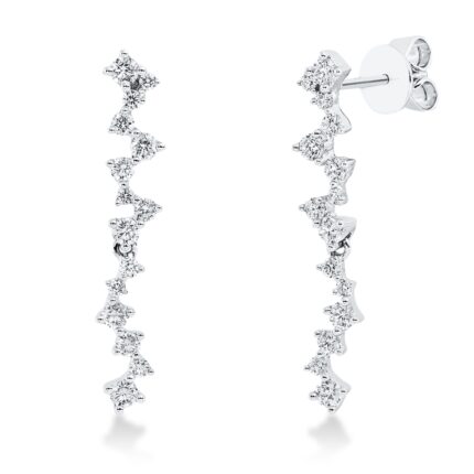 Ohrschmuck Weißgold 18kt 0,68 Diamantschmuck mit 30 Diamanten - 2R698