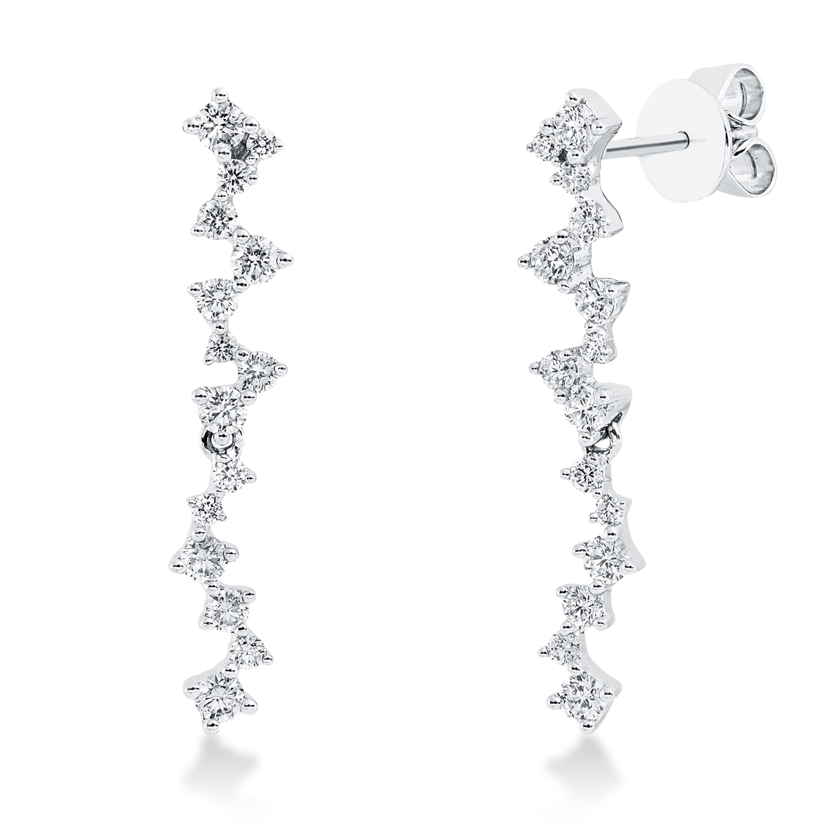 2R698W Ohrschmuck Weißgold 18kt 0,68 Diamantschmuck mit 30 Diamanten - 2R698 – Bild 1