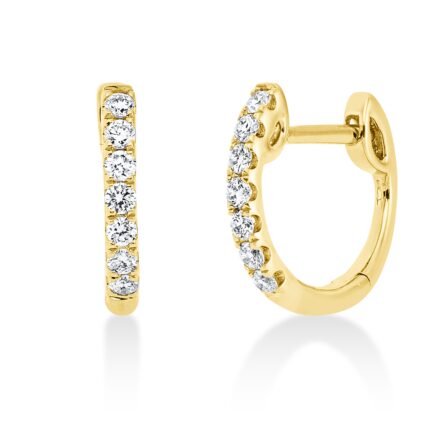 Creolen Gelbgold 18kt 0,17 Diamantschmuck mit 14 Diamanten - 2R853