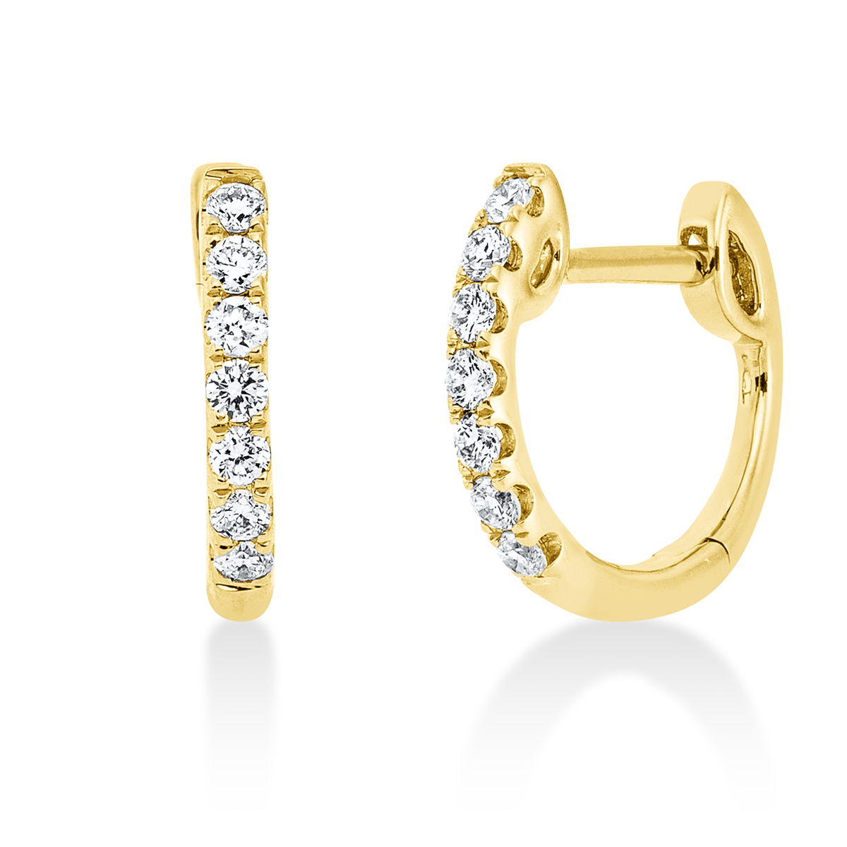 2R853G Creolen Gelbgold 18kt 0,17 Diamantschmuck mit 14 Diamanten - 2R853 – Bild 1