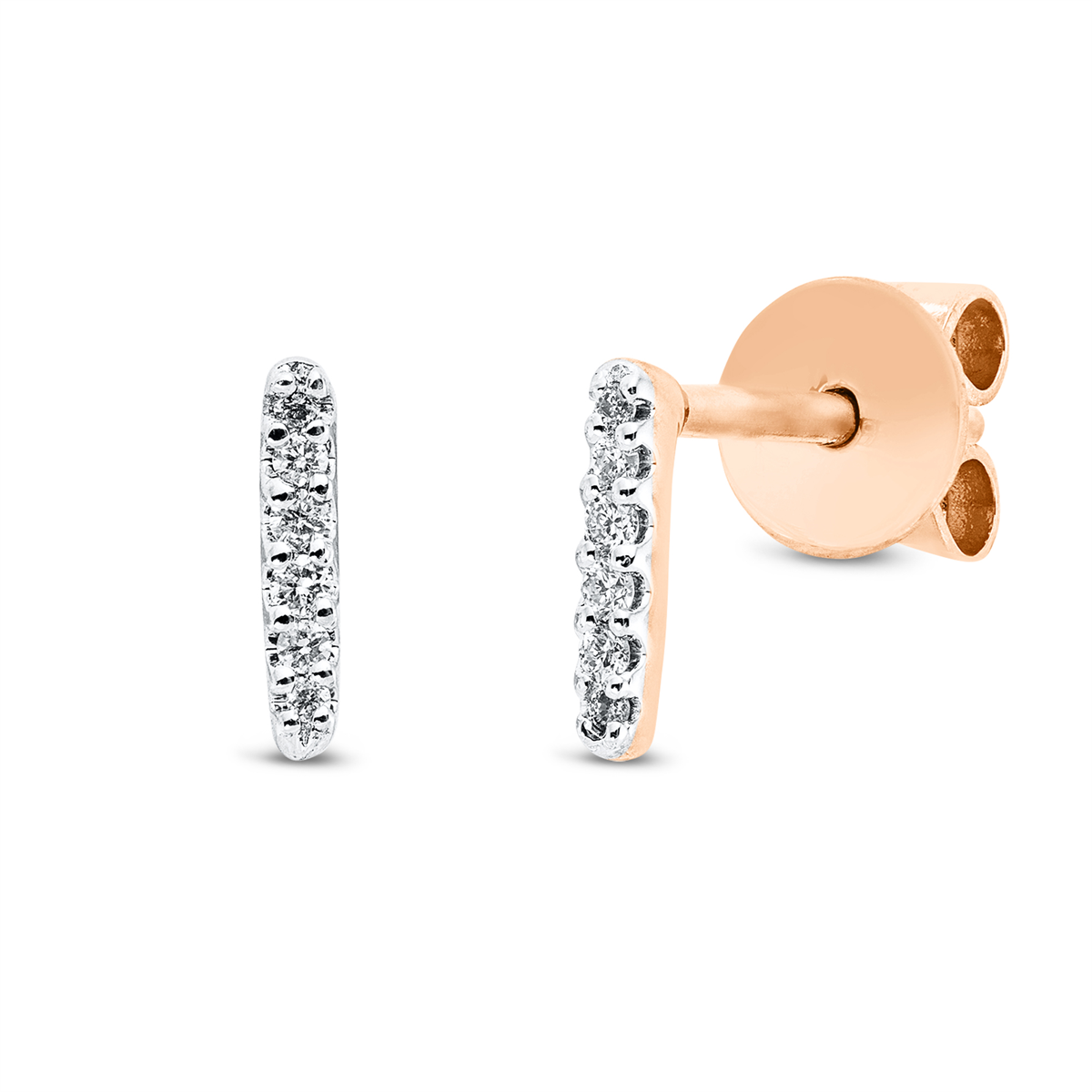2R878R Ohrstecker Rosegold 18kt 0,04 Diamantschmuck mit 12 Diamanten - 2R878 – Bild 1