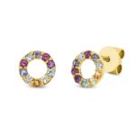 Ohrstecker Gelbgold 18kt 0,05 Diamantschmuck Farbstein 0,29 ct - 2R891