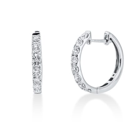 Creolen Weißgold 18kt 0,67 Diamantschmuck mit 16 Diamanten - 2R898