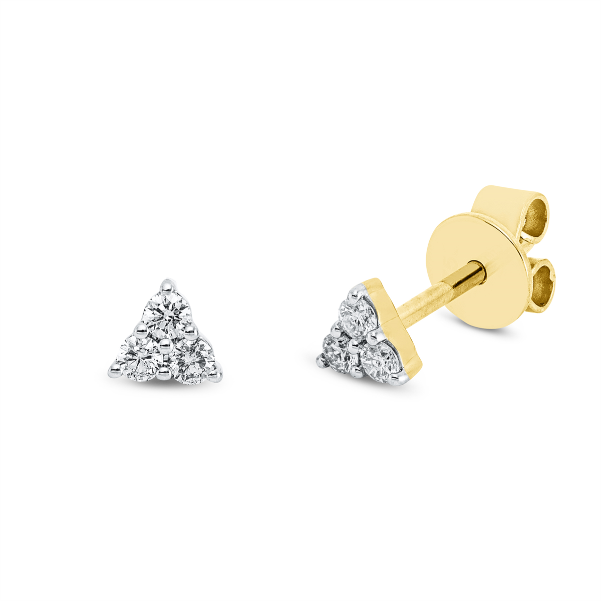 2R900G Ohrstecker Gelbgold 18kt 0,13 Diamantschmuck mit 6 Diamanten - 2R900 – Bild 1