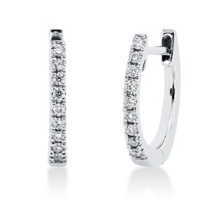 Creolen Weißgold 18kt 0,08 Diamantschmuck mit 18 Diamanten - 2S113