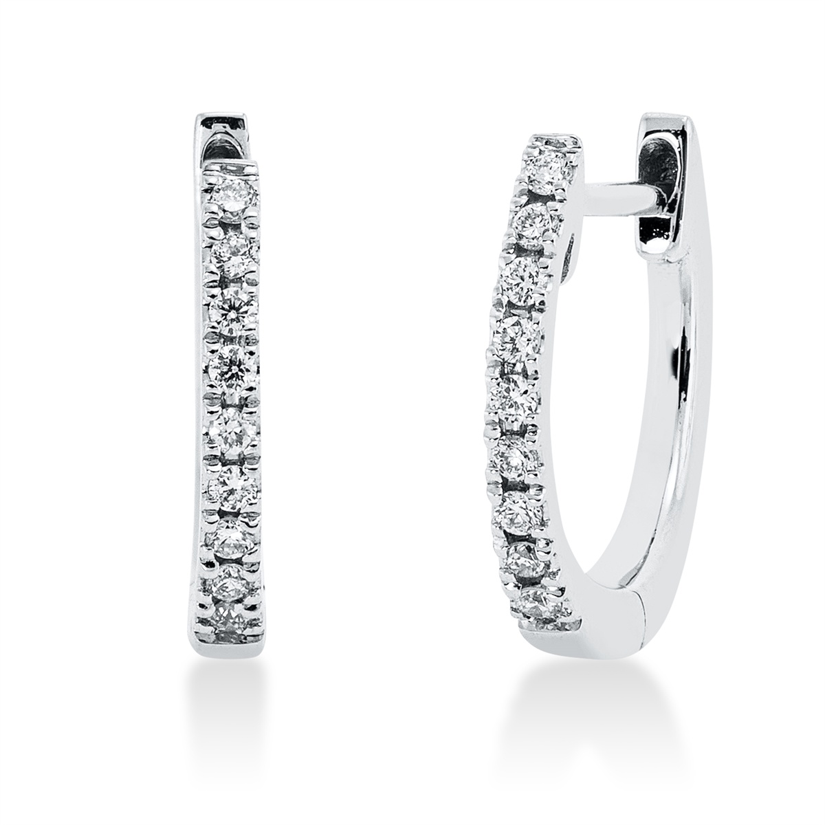 2S113W Creolen Weißgold 18kt 0,08 Diamantschmuck mit 18 Diamanten - 2S113 – Bild 1