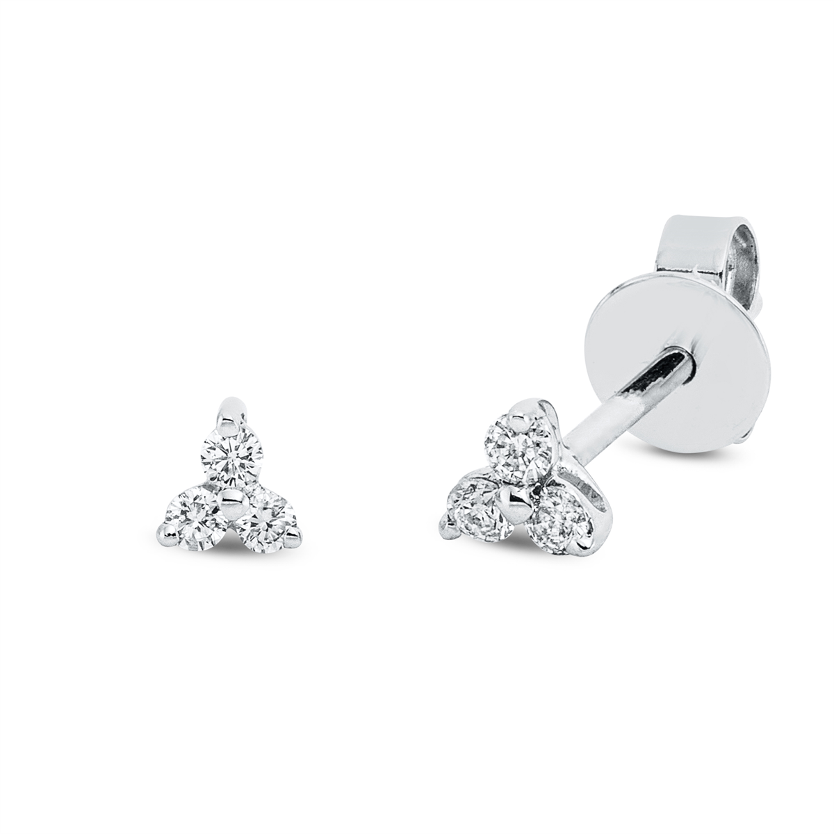 2S170W Ohrstecker Weißgold 18kt 0,11 Diamantschmuck mit 6 Diamanten - 2S170 – Bild 1