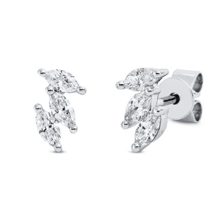 Ohrstecker Weißgold 18kt 0,35 Diamantschmuck mit 6 Diamanten - 2S176