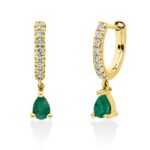 Ohrschmuck Gelbgold 18kt 0,12 Diamantschmuck Farbstein 0,25 ct - 2S421