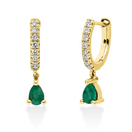 Ohrschmuck Gelbgold 18kt 0,12 Diamantschmuck Farbstein 0,25 ct - 2S421