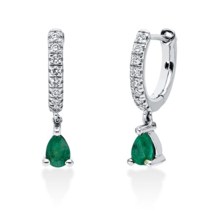 Ohrschmuck Weißgold 18kt 0,12 Diamantschmuck Farbstein 0,25 ct - 2S421