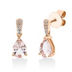 Ohrschmuck Rosegold 18kt 0,07 Diamantschmuck Farbstein 1,08 ct - 2S446