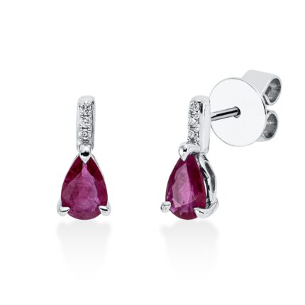 Ohrstecker Weißgold 18kt 0,02 Diamantschmuck Farbstein 0,8 ct - 2S448