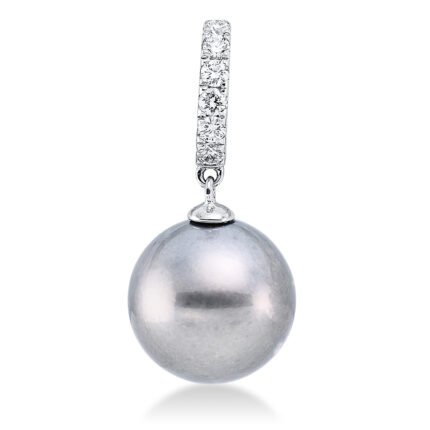 Anhänger Weißgold 18kt 0,11 Diamantschmuck mit 6 Diamanten Tahiti 10 mm - 3A731