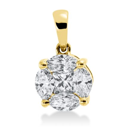 Anhänger Gelbgold 18kt 0,60 Diamantschmuck mit 5 Diamanten - 3F071