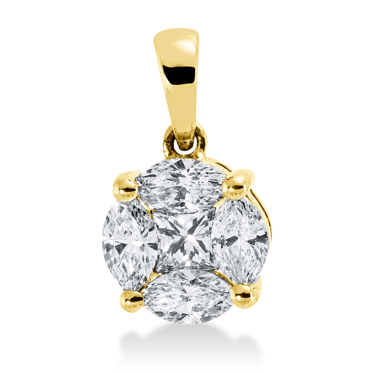 3F071G Anhänger Gelbgold 18kt 0,60 Diamantschmuck mit 5 Diamanten - 3F071 – Bild 1