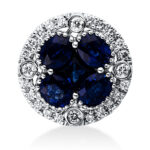 Anhänger Weißgold 18kt 0,15 Diamantschmuck Farbstein 1,26 ct - 3F092