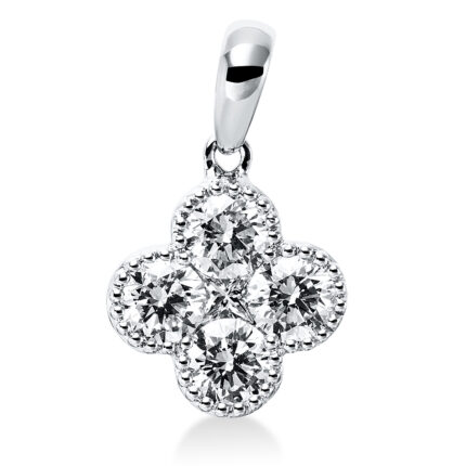 Anhänger Weißgold 18kt 0,61 Diamantschmuck mit 5 Diamanten - 3F175