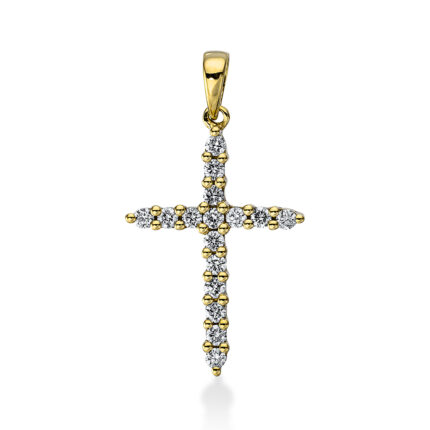 Anhänger Gelbgold 18kt 0,25 Diamantschmuck mit 16 Diamanten - 3F348