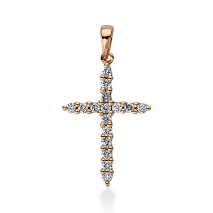 Anhänger Rosegold 18kt 0,26 Diamantschmuck mit 16 Diamanten - 3F348