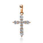Anhänger Rosegold 18kt 0,30 Diamantschmuck mit 10 Diamanten - 3F351